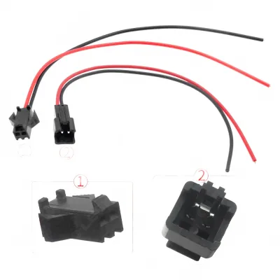 2-Pin Automotive Headlight Conversion Wiring Harness Male to Female Aviation Style Connectors for Projector Lens Beam Control 2-Pin Automotive Headlight Conversion Wiring Harness Male to Female Aviation Style Connectors for Projector Lens Beam Control