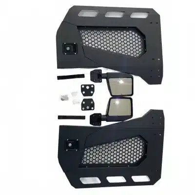 Textured Black Steel Rebel Half Doors with Side Mirrors for 2007-2023 Jeep Wrangler JK JL & Gladiator JT Textured Black Steel Rebel Half Doors with Side Mirrors for 2007-2023 Jeep Wrangler JK JL & Gladiator JT