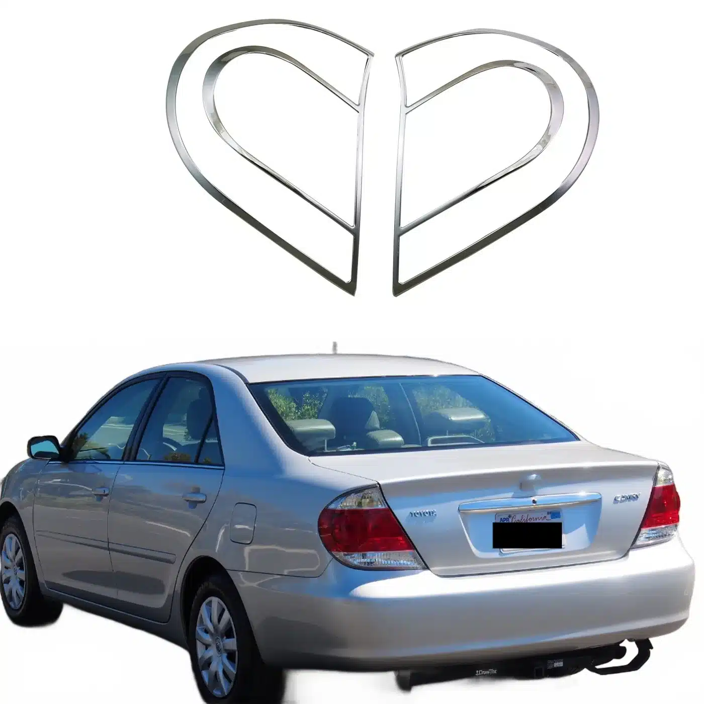 Chrome Plated ABS Tail Light Cover Trim for Toyota Camry 2005 Rear Lamp Guard Decor