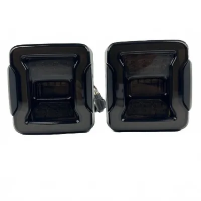 Smoked LED Taillights Assembly Pair for 2018-2025 Jeep Wrangler JL US Version, Blackened Off-Road Rear Lamps Smoked LED Taillights Assembly Pair for 2018-2025 Jeep Wrangler JL US Version, Blackened Off-Road Rear Lamps