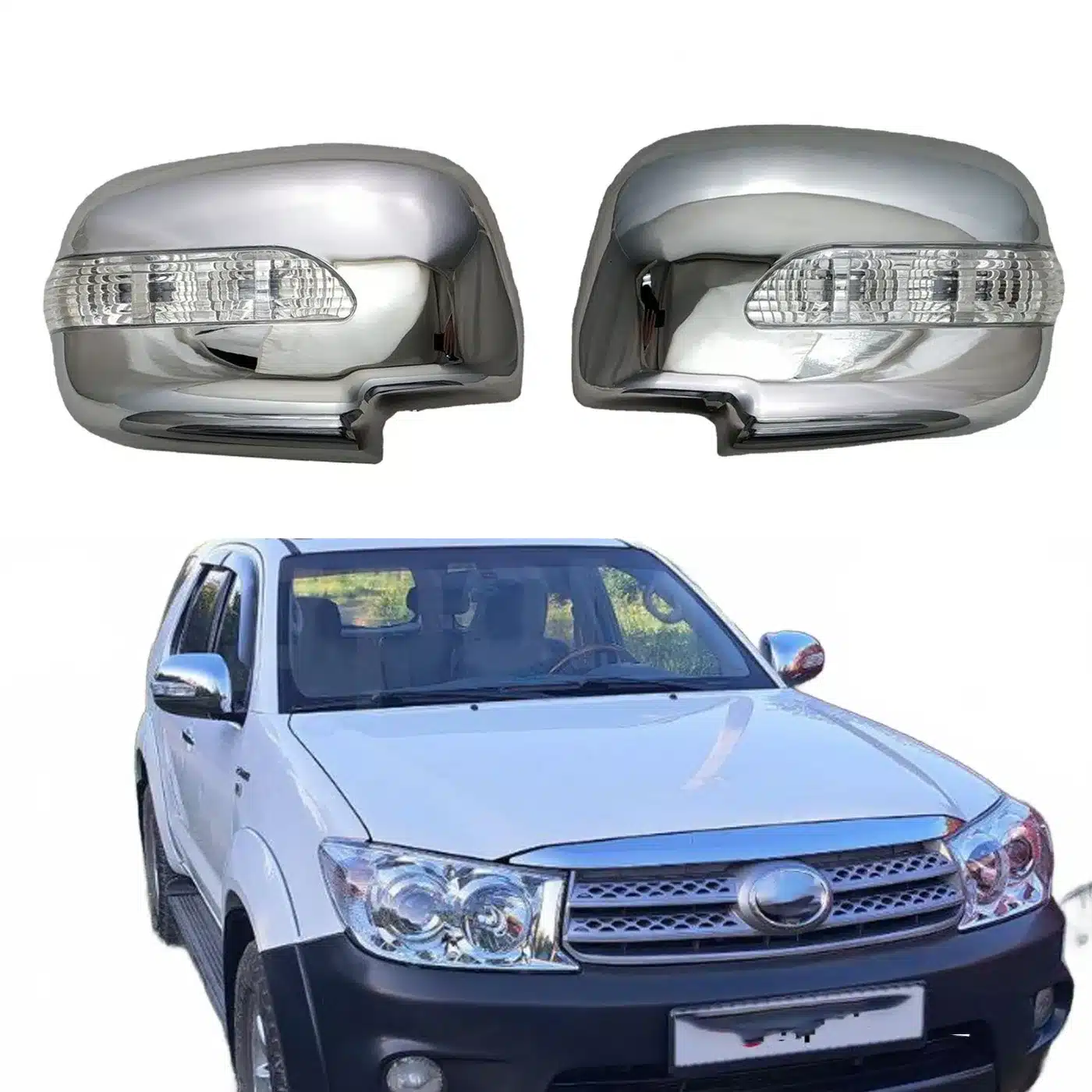 LED Wing Mirror Cover Caps with Signal Light for Toyota Fortuner 2006-2012 Exterior Side Mirror Housing