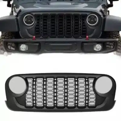 Front Bumper Grille 2024 Facelift Style Upgrade for 2007-2017 Jeep Wrangler JK, ABS Matte Black Front Bumper Grille 2024 Facelift Style Upgrade for 2007-2017 Jeep Wrangler JK, ABS Matte Black