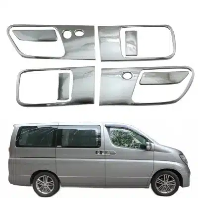 Exterior Door Handle Cover and Bowl Trim Set Chrome Plated for Nissan Elgrand E51 2002-2010 Exterior Door Handle Cover and Bowl Trim Set Chrome Plated for Nissan Elgrand E51 2002-2010