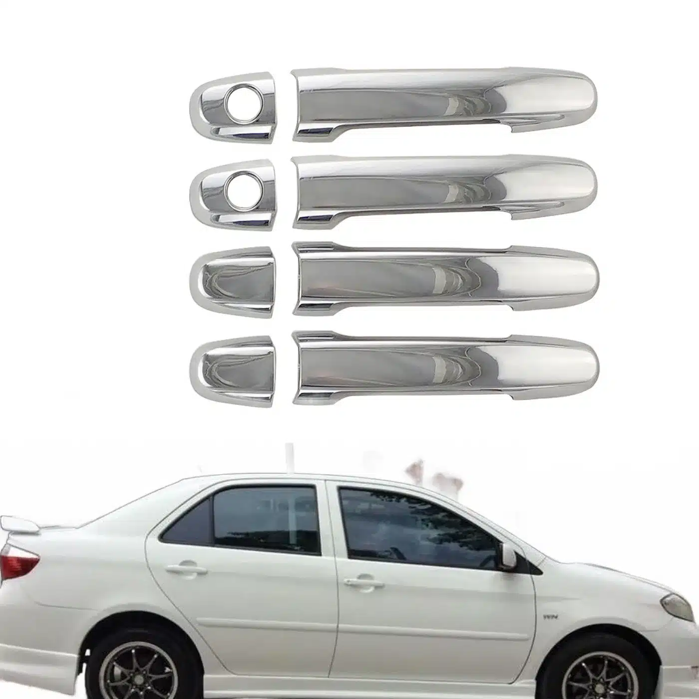 Chrome Exterior Door Handle Covers Trim Protection Accessories for Toyota Vios 2003-2015