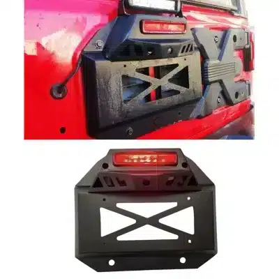 Tailgate License Plate Holder with LED Light for 2018-2024 Jeep Wrangler JL, Rear Spare Tire Delete Cover Plate Tailgate License Plate Holder with LED Light for 2018-2024 Jeep Wrangler JL, Rear Spare Tire Delete Cover Plate