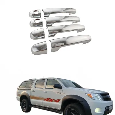 Chrome Exterior Door Handle Cover Trim for 2008 Toyota Hilux VIGO Protective Handle Guards 4pcs Set Chrome Exterior Door Handle Cover Trim for 2008 Toyota Hilux VIGO Protective Handle Guards 4pcs Set
