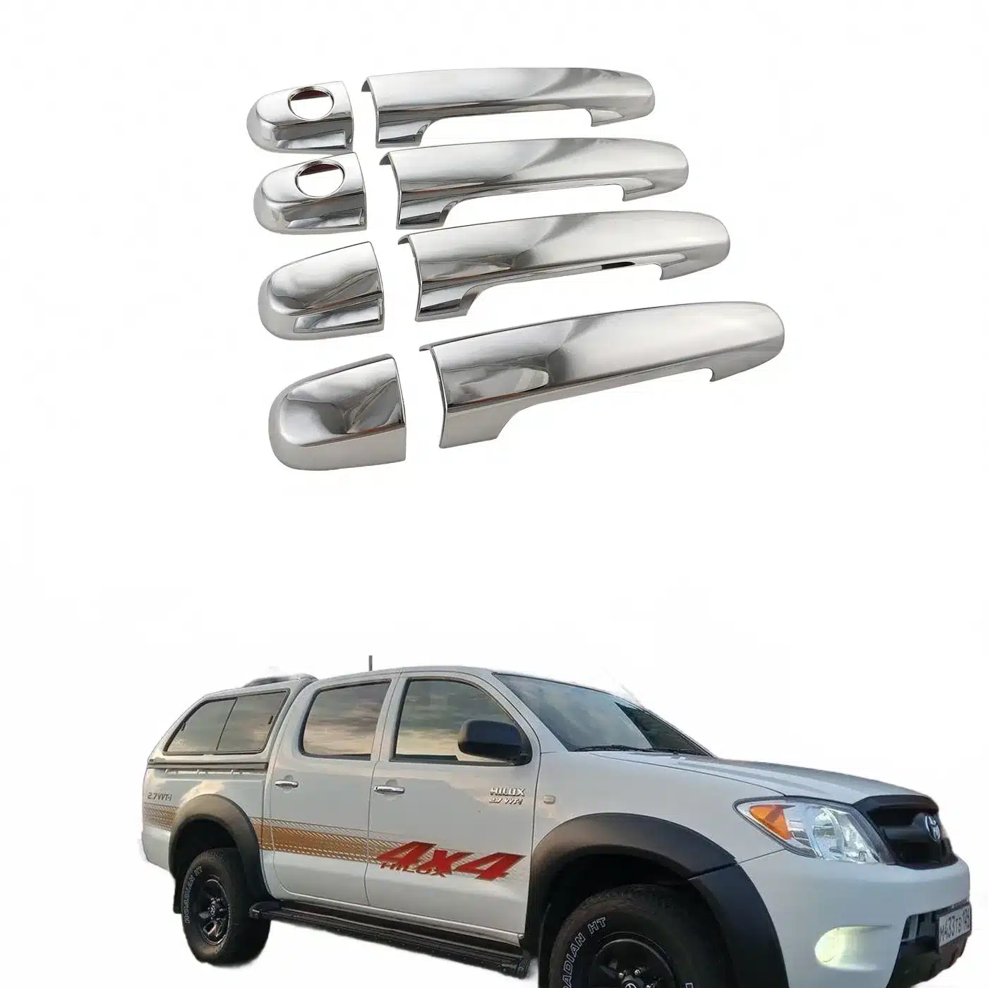 Chrome Exterior Door Handle Cover Trim for 2008 Toyota Hilux VIGO Protective Handle Guards 4pcs Set