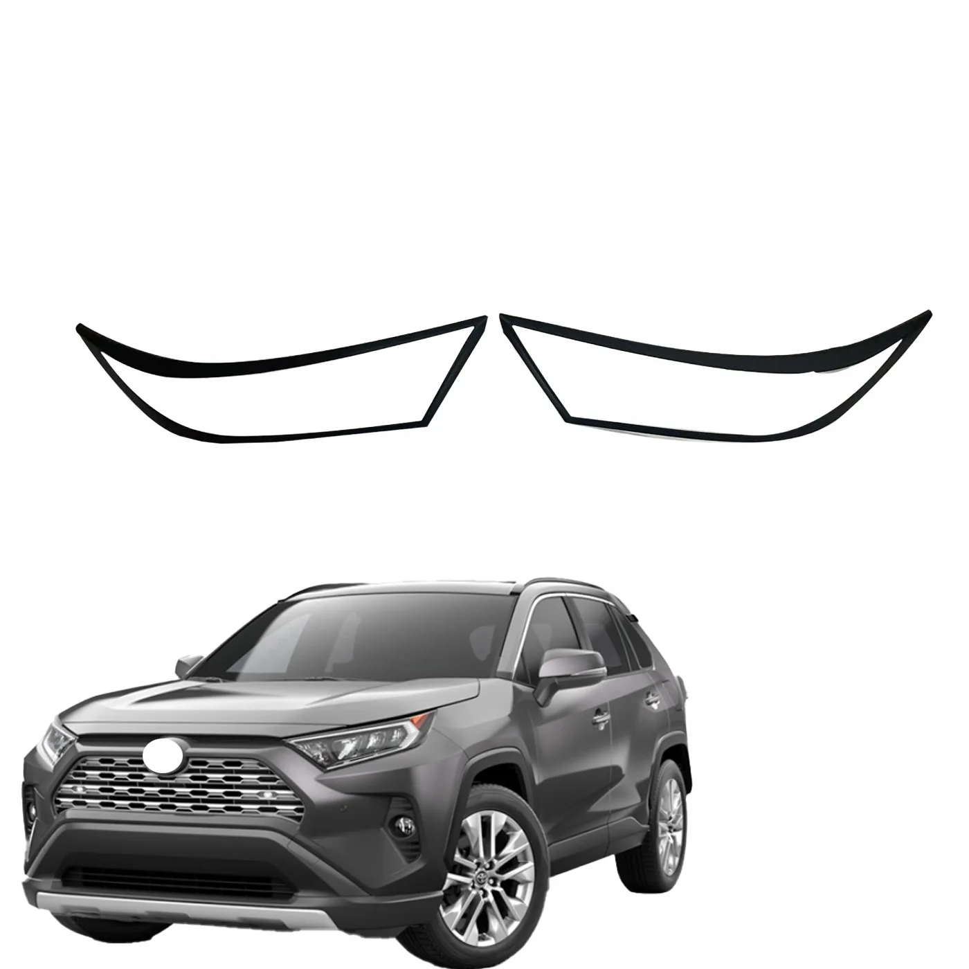 Front Headlight Frame Trim Cover Bezels for Toyota RAV4 2022 Exterior Modification Accessories