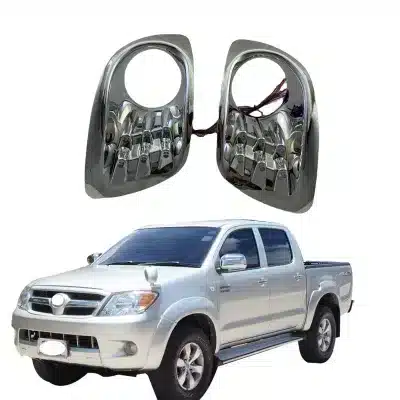 LED Fog Light Cover with Chrome Trim and Integrated Daytime Running Lights for Toyota Hilux Vigo 2005 LED Fog Light Cover with Chrome Trim and Integrated Daytime Running Lights for Toyota Hilux Vigo 2005