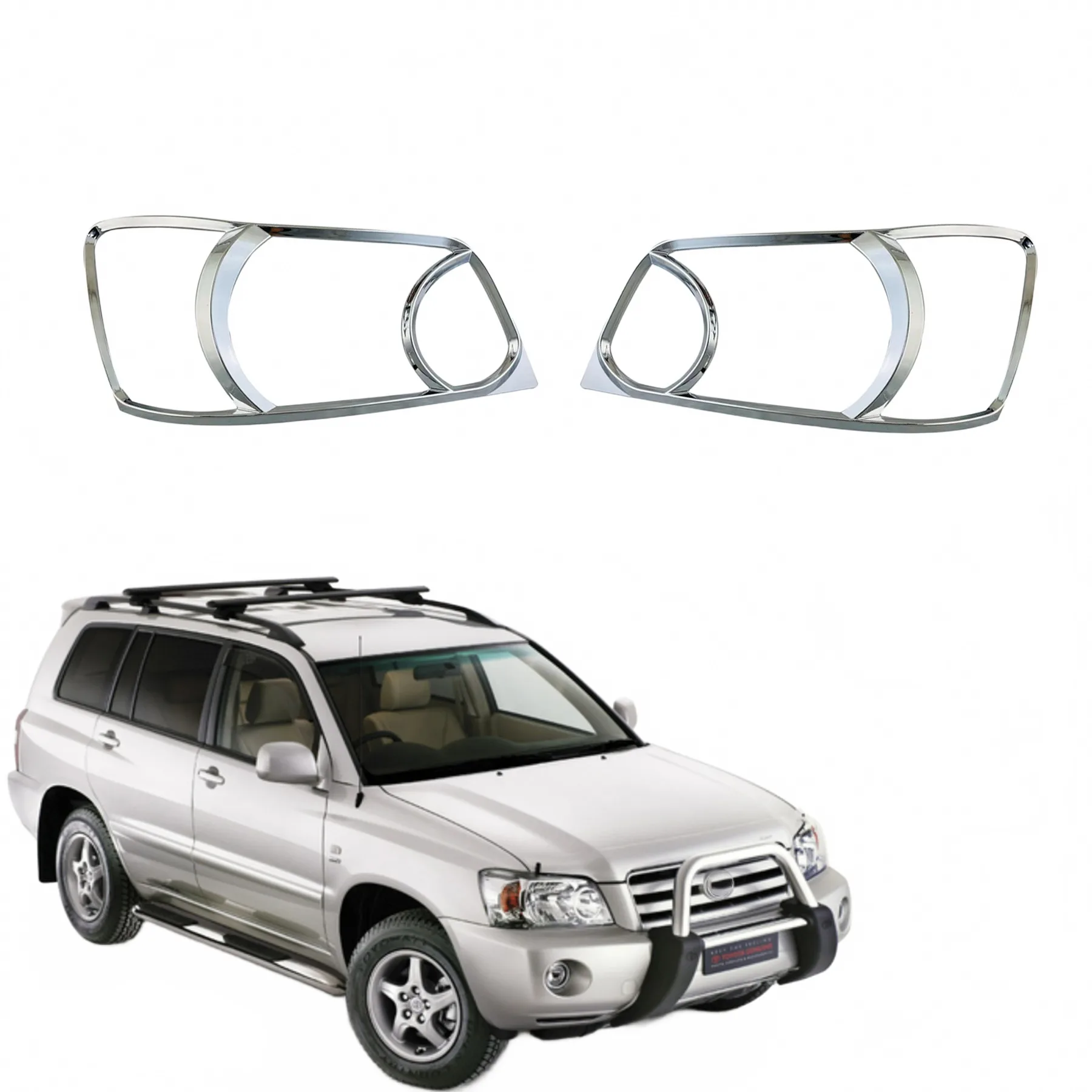 Headlight Lens Cover Trim for Toyota Highlander Kluger 2003-2006 Front Lamp Bezel Protector
