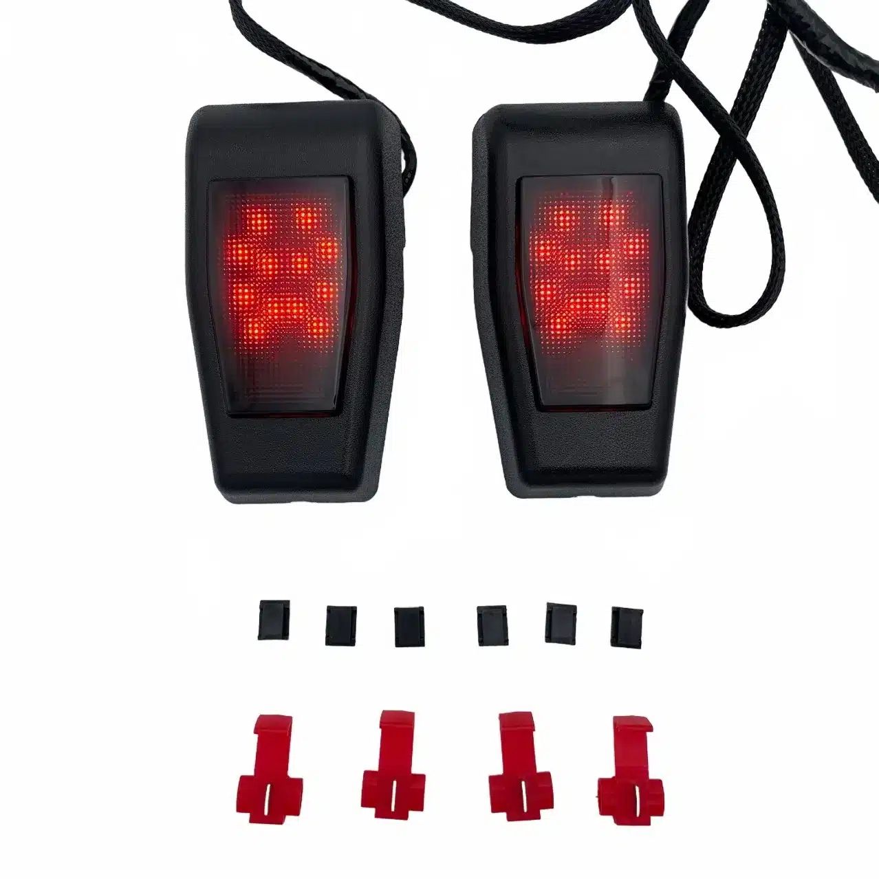 LED Tailgate Hinge Lights with 3 Lighting Modes for Jeep Wrangler JK 2007-2018, Rear Hinges Brake Turn Signal Lamps, US Spec