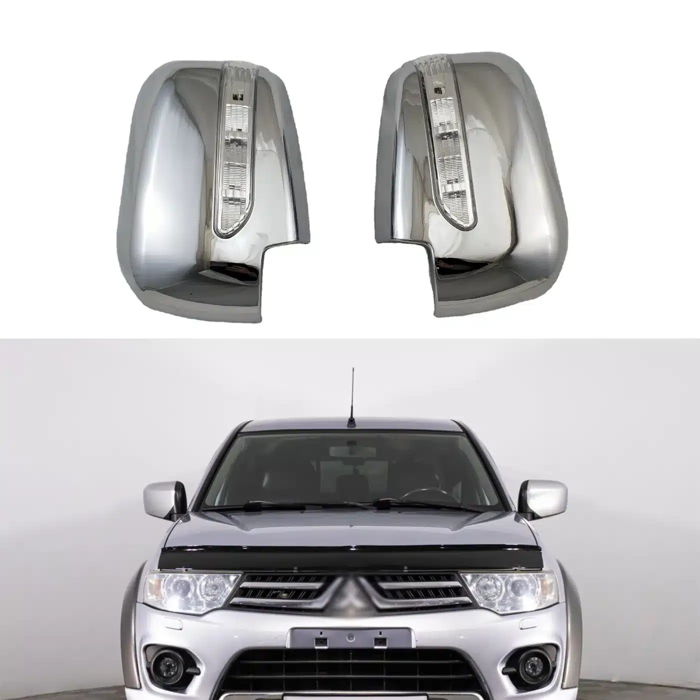 Side View Mirror Cover with LED Signal Light for Mitsubishi Triton L200 and Pajero Sport 2005-2014