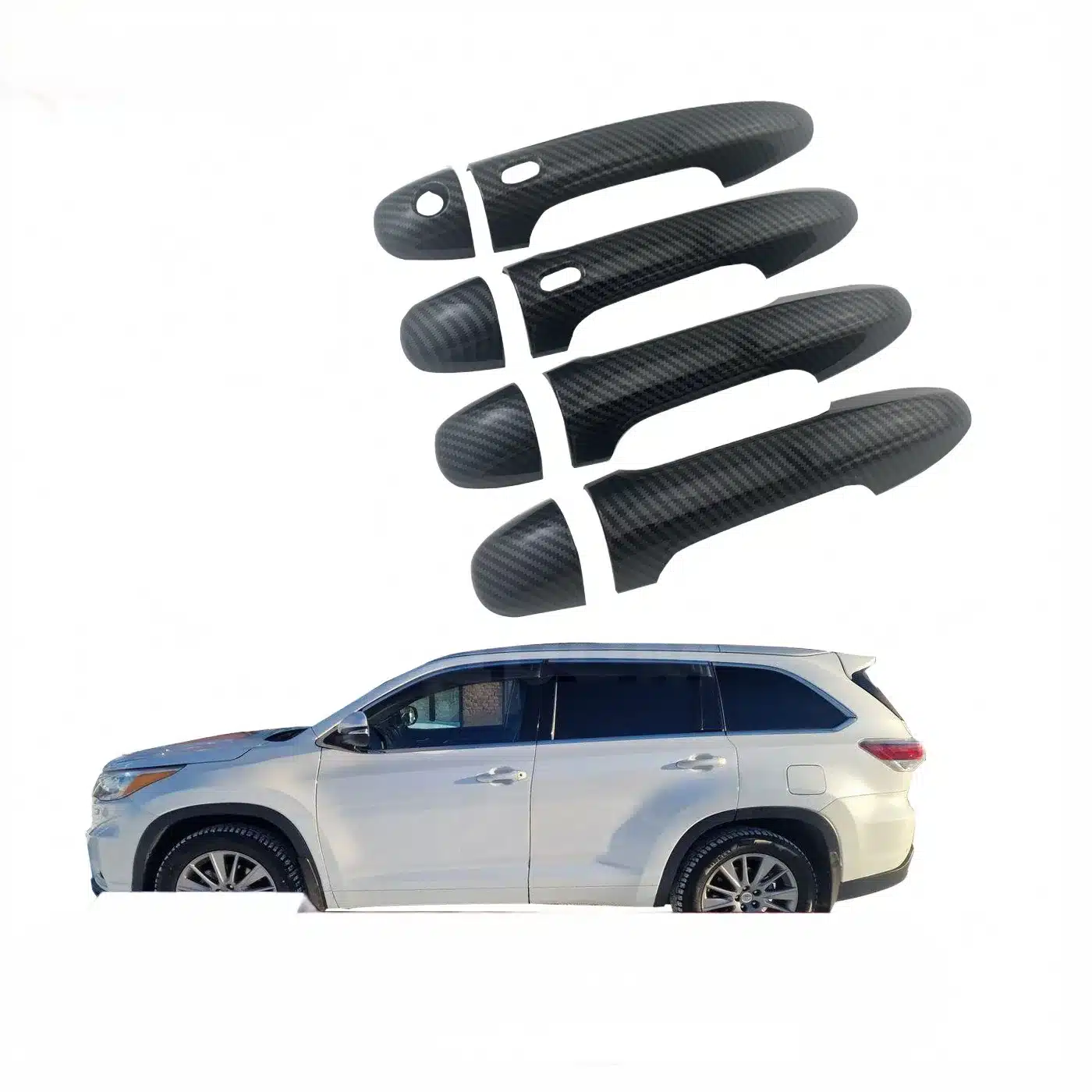 Chrome Exterior Door Handle Covers for 2015-2018 Toyota Highlander, Decorative Protection Trim Set