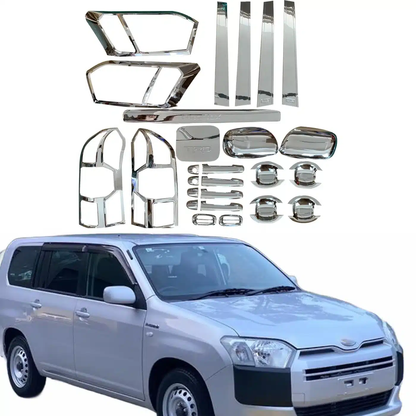 Chrome Exterior Trim Decoration Set for 2014-2019 Toyota Probox