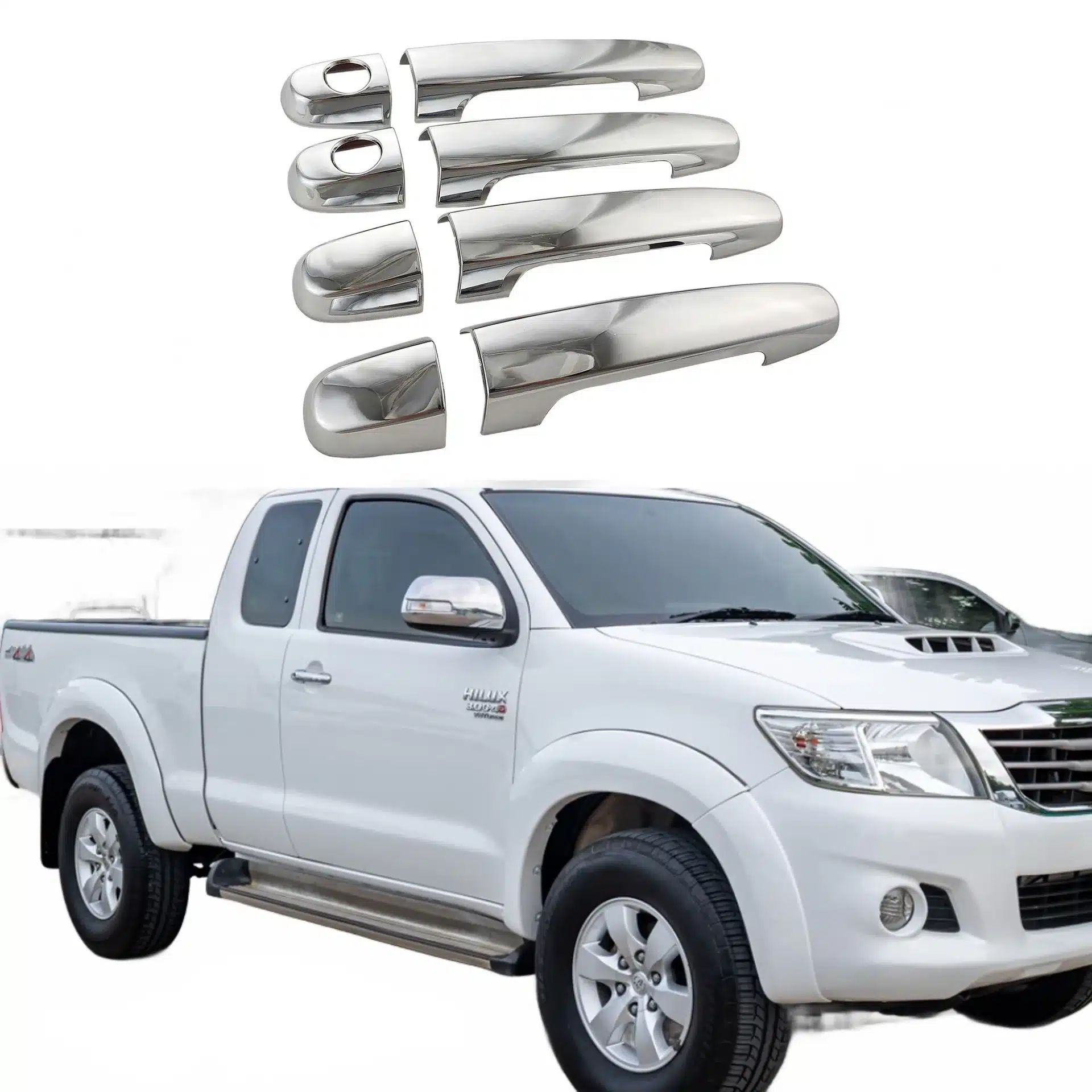 Chrome Exterior Door Handle Cover Trim for Toyota Hilux Vigo 2008-2014