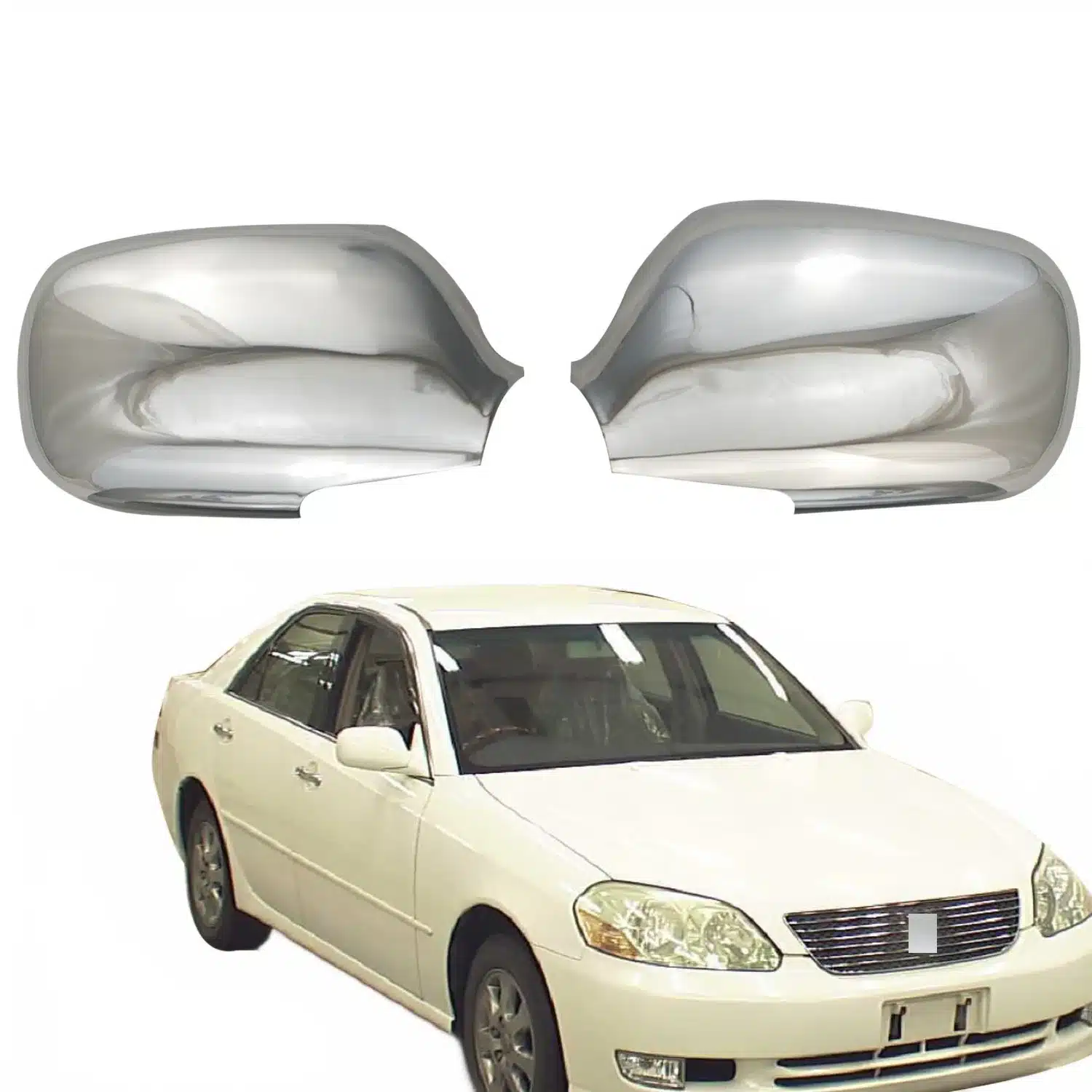 Chrome Side Rearview Mirror Covers for Toyota Mark II GX110 JZX110 Exterior Replacement Shells