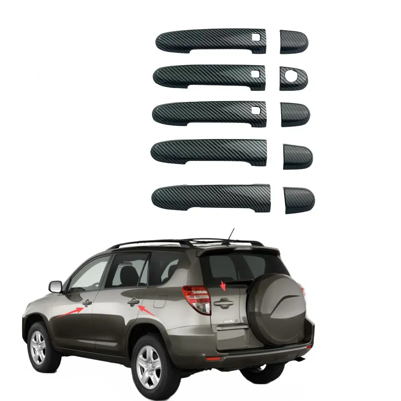 Exterior Door Handle Cover Trim Kit for Toyota RAV4 2009-2013 Outdoor SUV Handle Protector