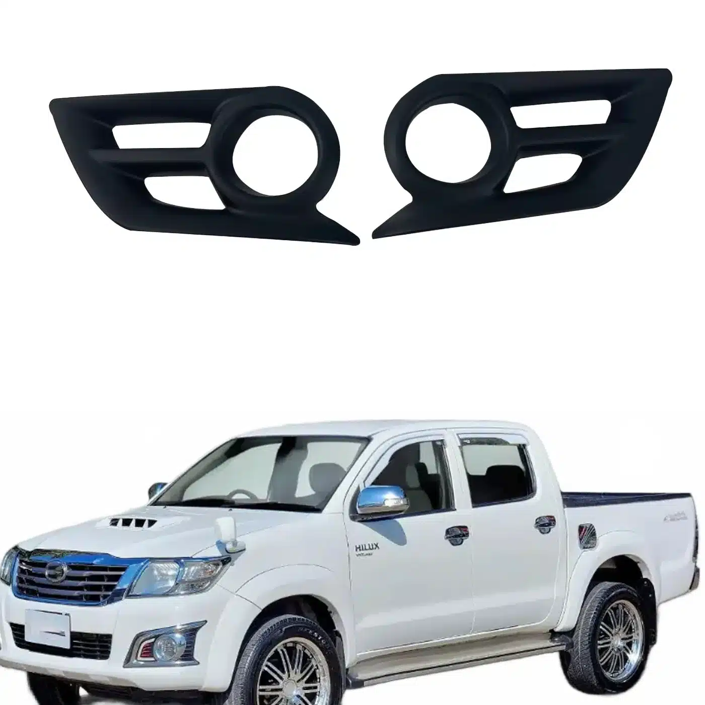 Chrome Plated ABS Front Fog Light Cover Garnish Trims for Toyota Hilux Vigo 2011-2013