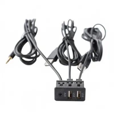 Universal Car Dual USB and AUX Interface Extension Cable Adapter Panel Mount Socket for DIY Audio Modification Universal Car Dual USB and AUX Interface Extension Cable Adapter Panel Mount Socket for DIY Audio Modification