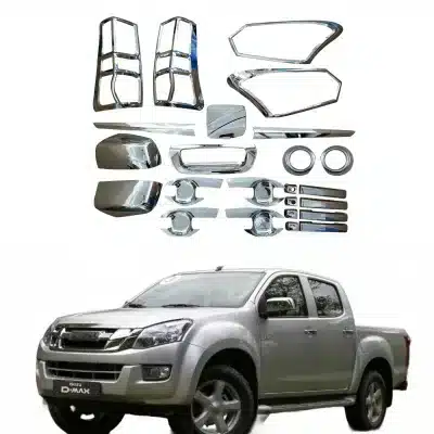 Full Exterior Chrome Trim Accessories Set for 2016 Isuzu D-MAX, ABS Door Handle, Side Mirror, and Headlight Covers Full Exterior Chrome Trim Accessories Set for 2016 Isuzu D-MAX, ABS Door Handle, Side Mirror, and Headlight Covers