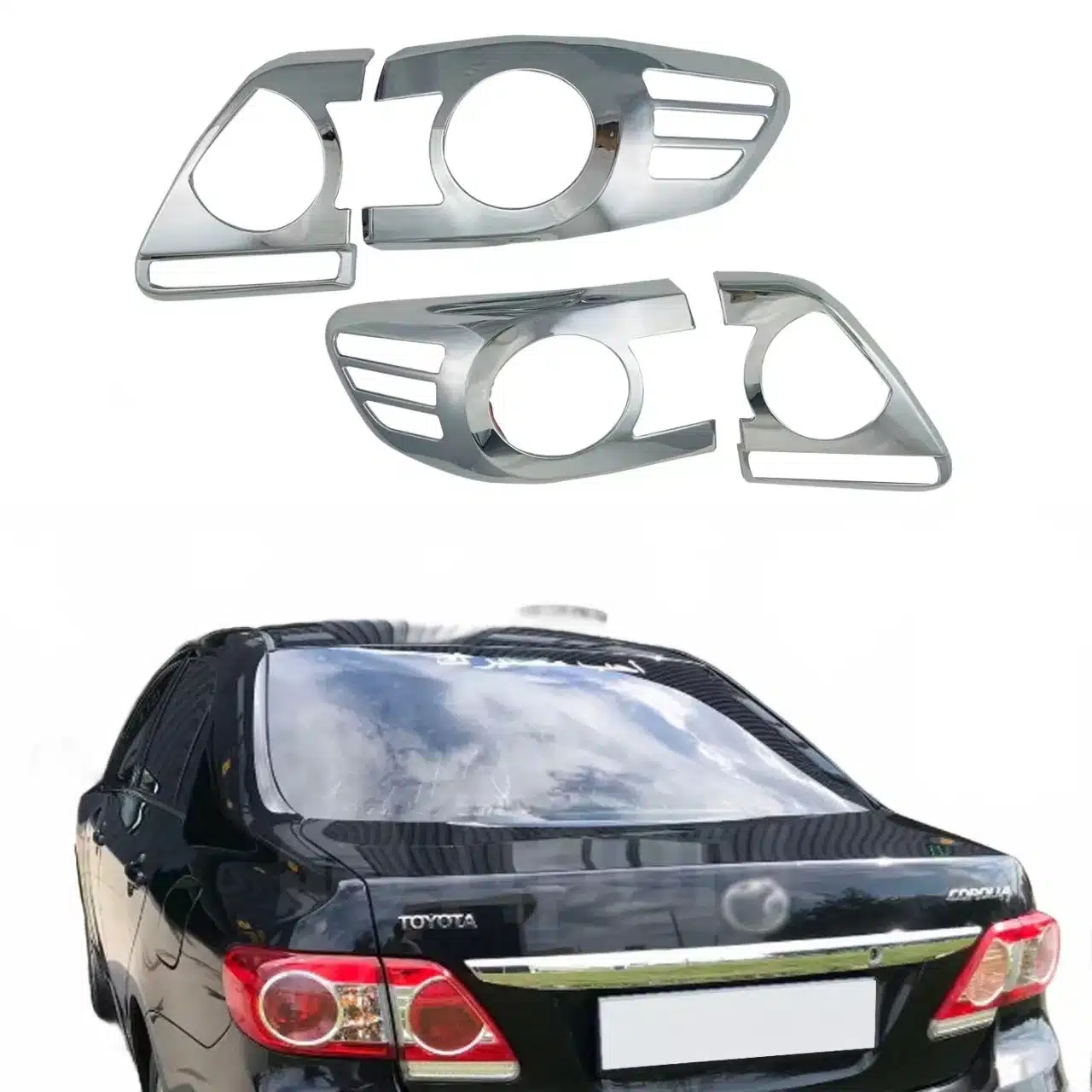 Rear Tail Light Covers Trim for Toyota Corolla 2011 Chrome Exterior Decoration Frame