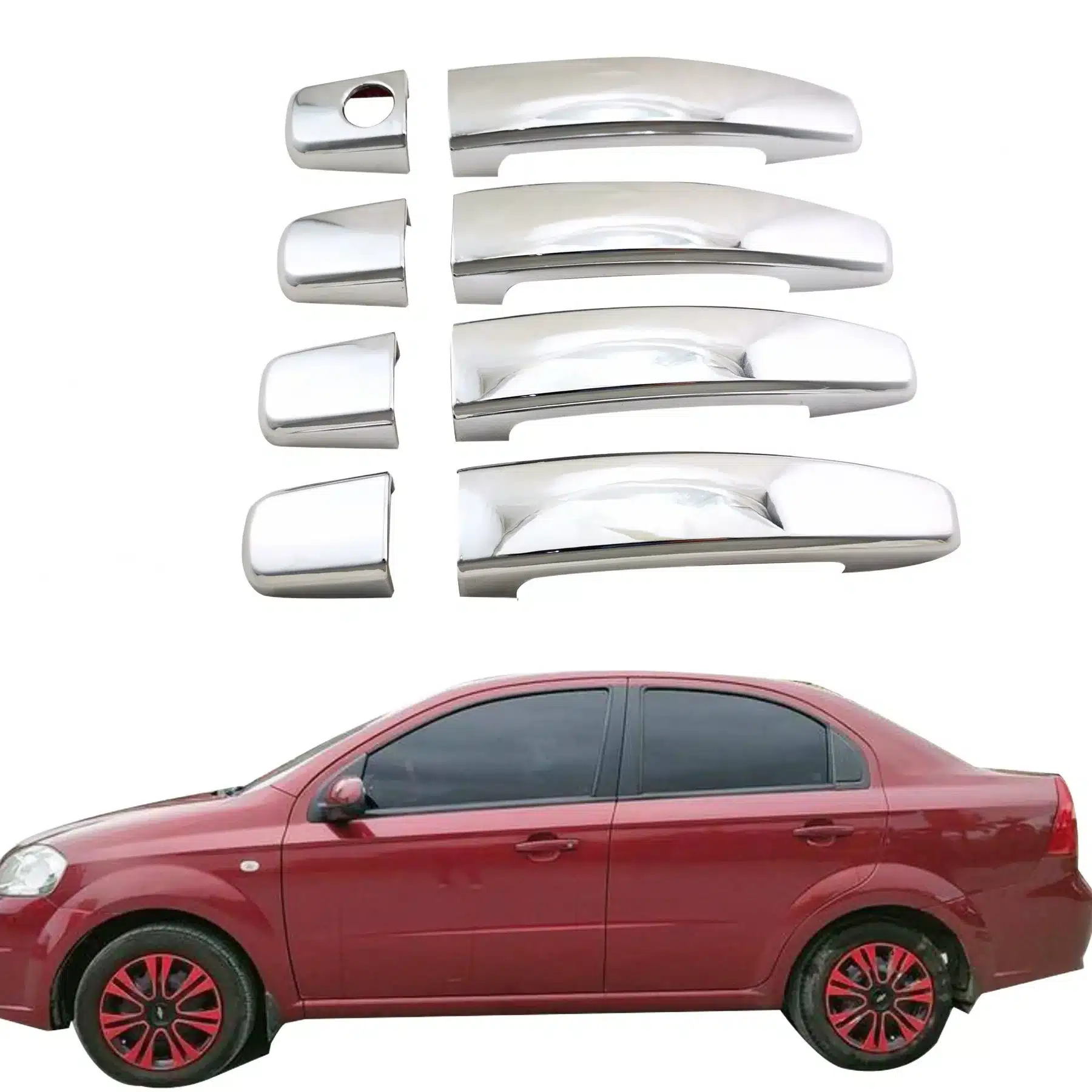 Exterior Door Handle Cover Trim Kit ABS Chrome Decorative Guards Compatible with Chevrolet Cruze