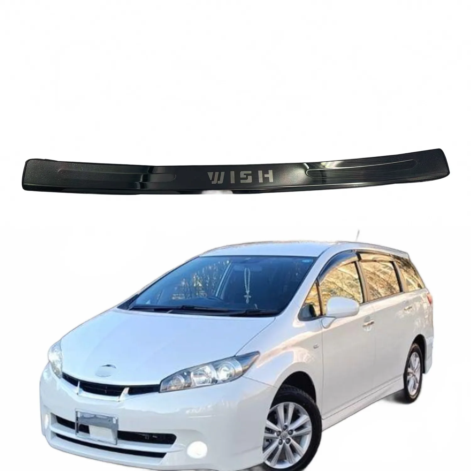 Rear Bumper Guard Protector Stainless Steel Rear Sill Plate Cover for Toyota WISH 2003-2012
