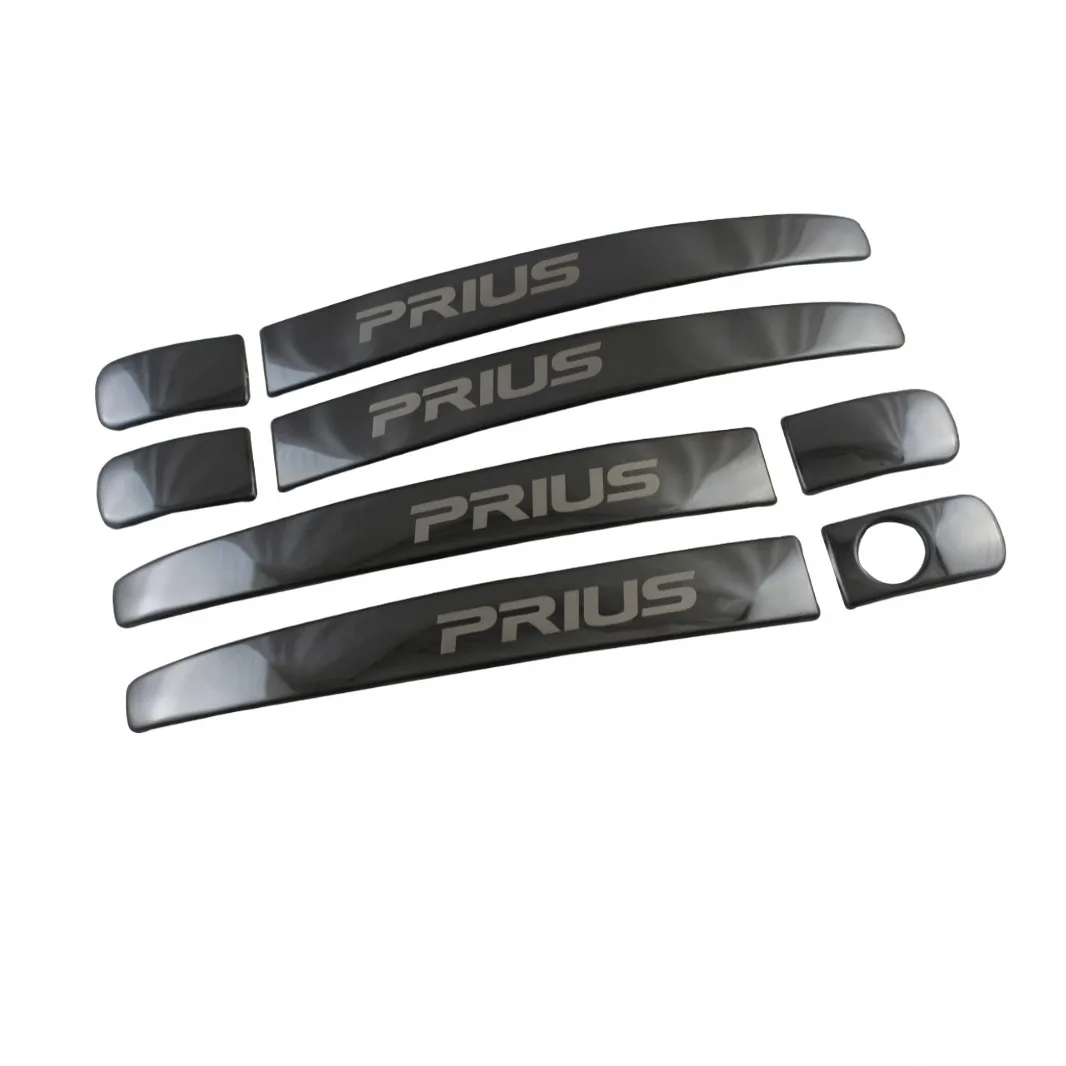 Black Stainless Steel Exterior Door Handle Covers for 2010 Prius ZVW30, Prius V, and Prius Alpha