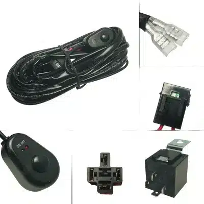 LED Light Bar Wiring Harness Kit with 12V/24V 40A Relay and On/Off Switch, 3-Meter Universal One-to-One Quick Connect Loom LED Light Bar Wiring Harness Kit with 12V/24V 40A Relay and On/Off Switch, 3-Meter Universal One-to-One Quick Connect Loom