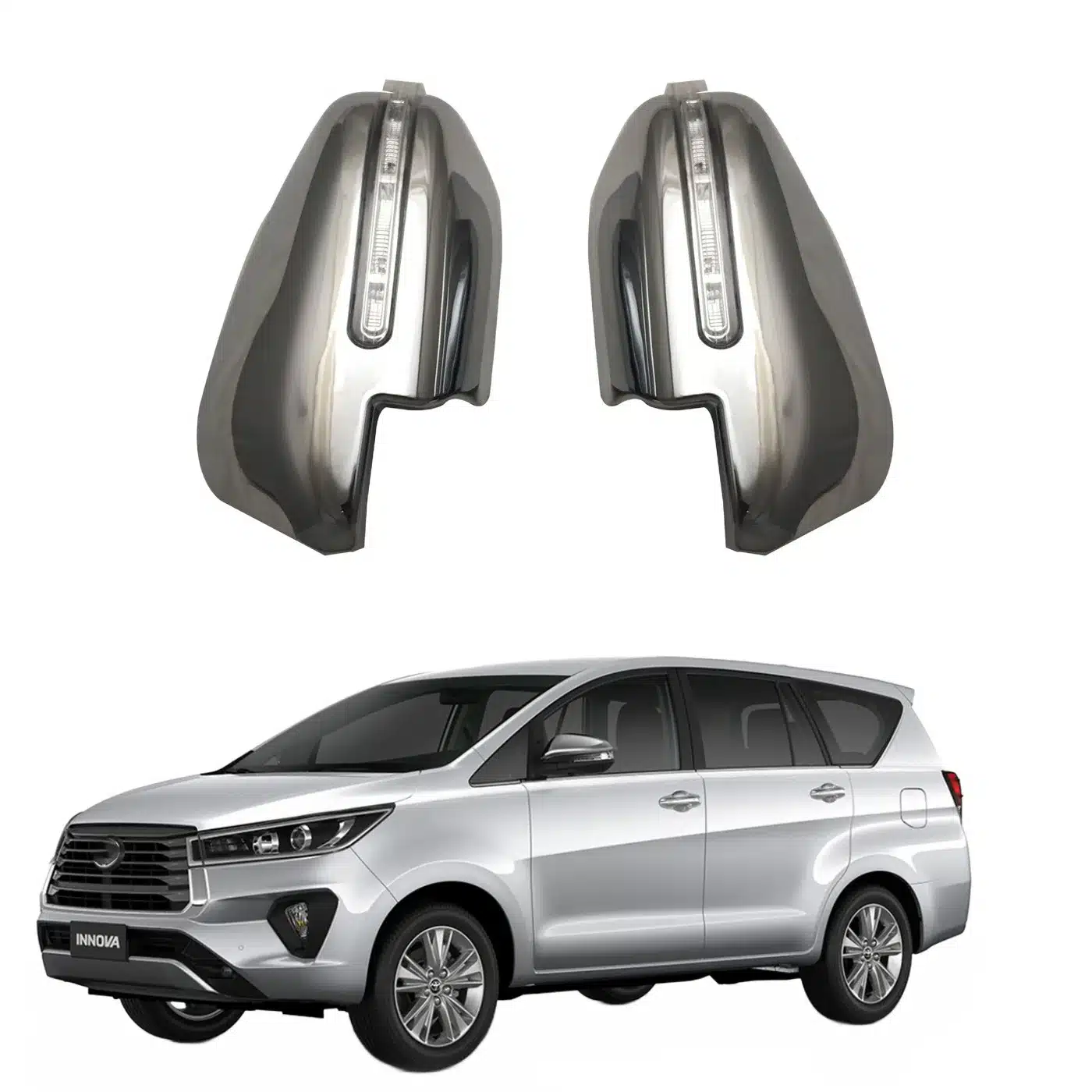 LED Signal Mirror Cover for 2016-2021 Toyota Innova and Fortuner, Side Rearview Mirror Housing Replacement