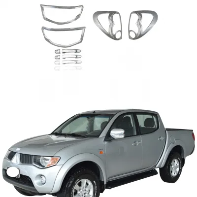 Chrome Exterior Trim Kit for Mitsubishi Triton L200 2008, ABS Plastic Protection and Decoration Set Chrome Exterior Trim Kit for Mitsubishi Triton L200 2008, ABS Plastic Protection and Decoration Set