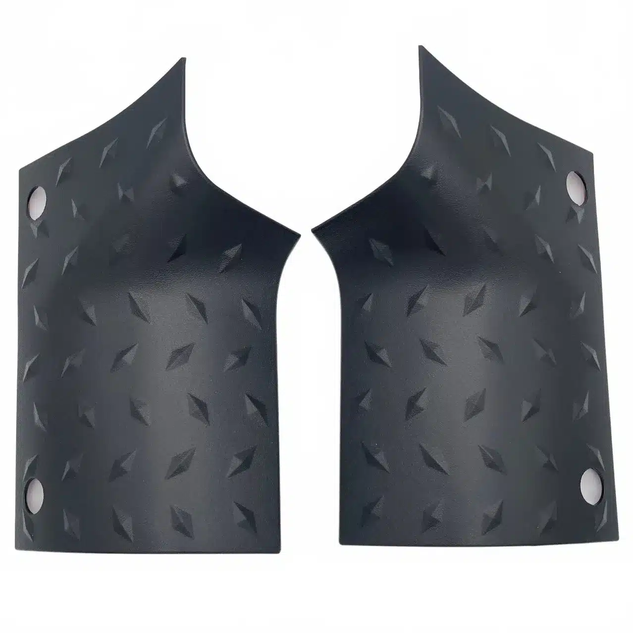 A-Pillar Cowl Body Armor Corner Guards for 2018-2024 Jeep Wrangler JL & Gladiator JT, Diamond Plate Texture