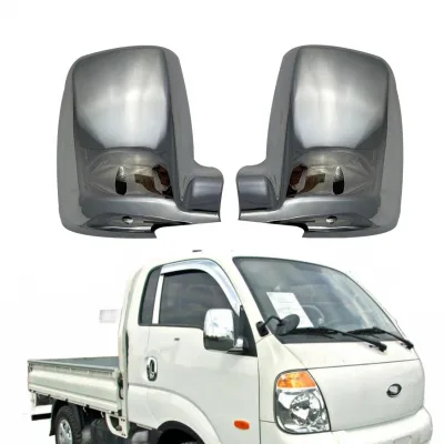 Chrome Exterior Rearview Mirror Cover Trim Set for Kia Bongo II 2004-Onwards Side Mirror Guards Chrome Exterior Rearview Mirror Cover Trim Set for Kia Bongo II 2004-Onwards Side Mirror Guards