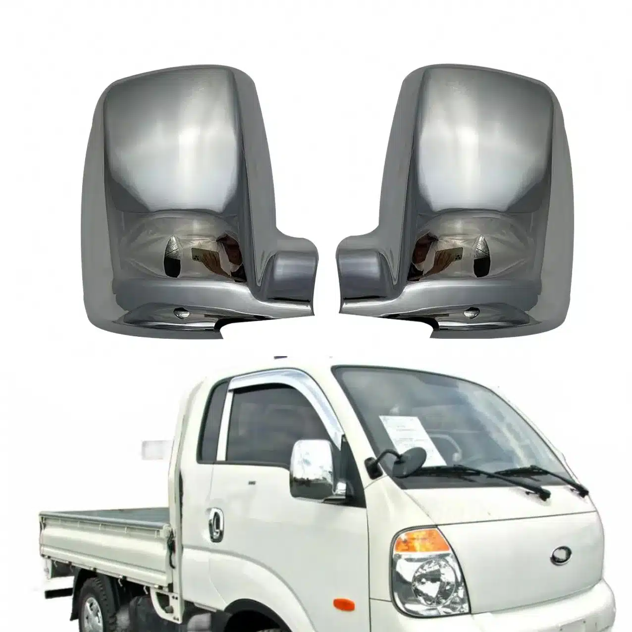 Chrome Exterior Rearview Mirror Cover Trim Set for Kia Bongo II 2004-Onwards Side Mirror Guards