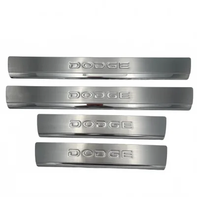 4PCS Brushed 304 Stainless Steel Door Sill Protector Plates for Dodge, Scuff Guard Welcome Pedals 4PCS Brushed 304 Stainless Steel Door Sill Protector Plates for Dodge, Scuff Guard Welcome Pedals