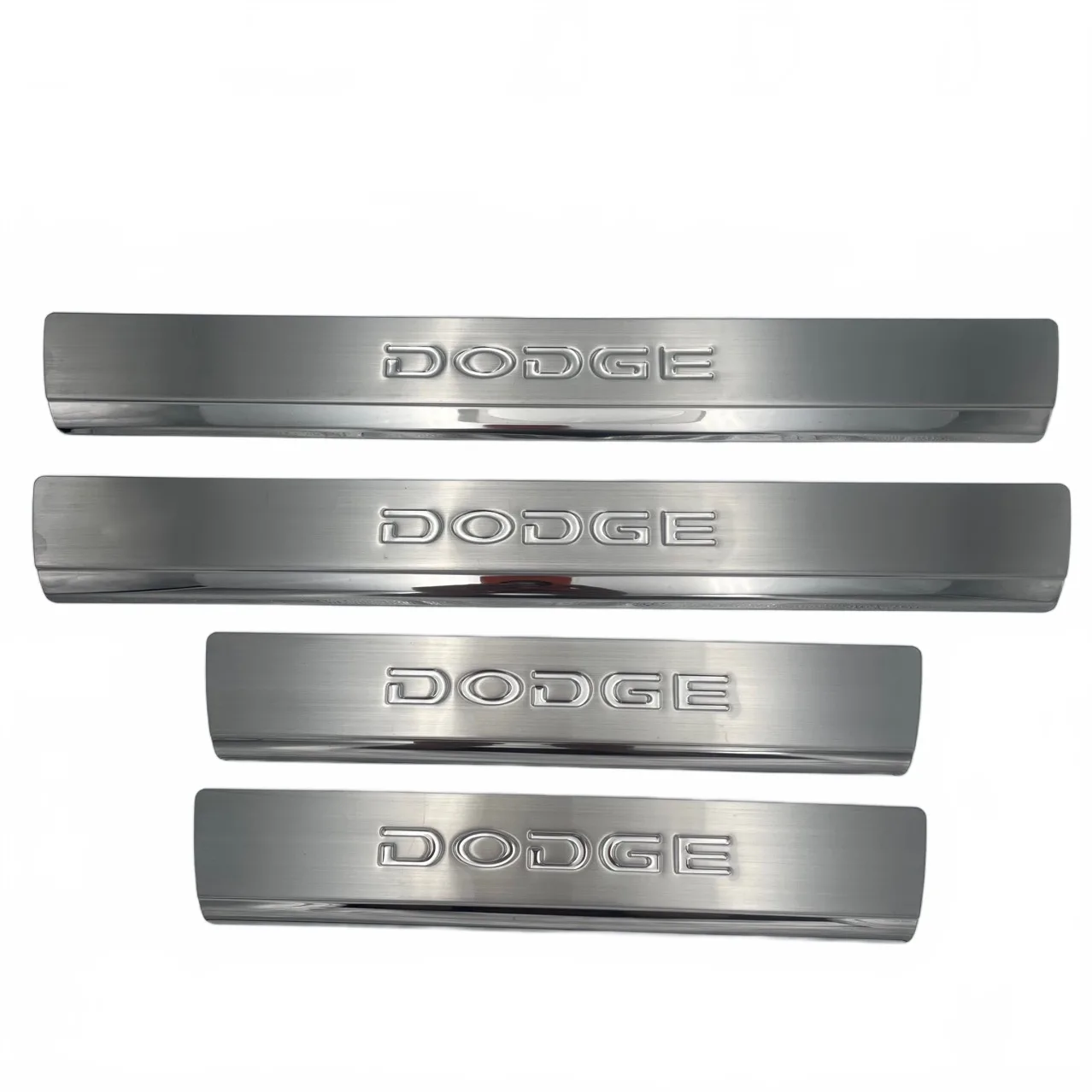 4PCS Brushed 304 Stainless Steel Door Sill Protector Plates for Dodge, Scuff Guard Welcome Pedals
