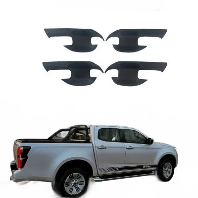 Matte Black Door Handle Bowl Cover Trim Compatible with Isuzu D-MAX 2021 Exterior Protective Decor Guards Matte Black Door Handle Bowl Cover Trim Compatible with Isuzu D-MAX 2021 Exterior Protective Decor Guards