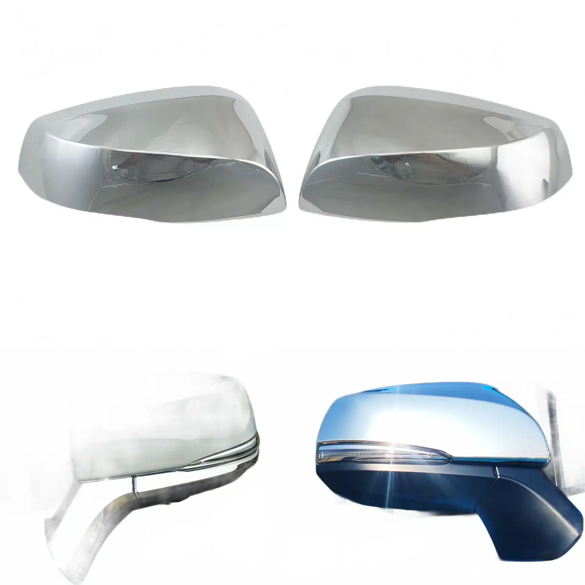 Chrome Plated Exterior Rearview Mirror Cover Trim Set for Toyota RAV4, Crown Kluger, Sienna, Alphard