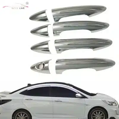 Chrome Exterior Door Handle Covers for Hyundai Accent Solaris Verna 2011-2016 ABS Protective Trim Chrome Exterior Door Handle Covers for Hyundai Accent Solaris Verna 2011-2016 ABS Protective Trim