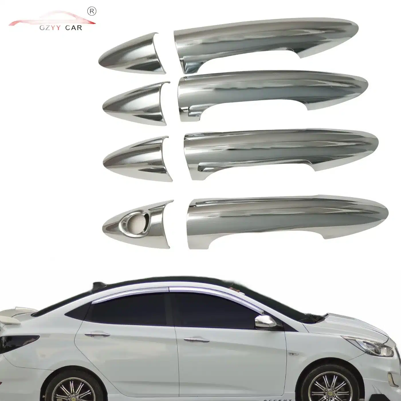 Chrome Exterior Door Handle Covers for Hyundai Accent Solaris Verna 2011-2016 ABS Protective Trim