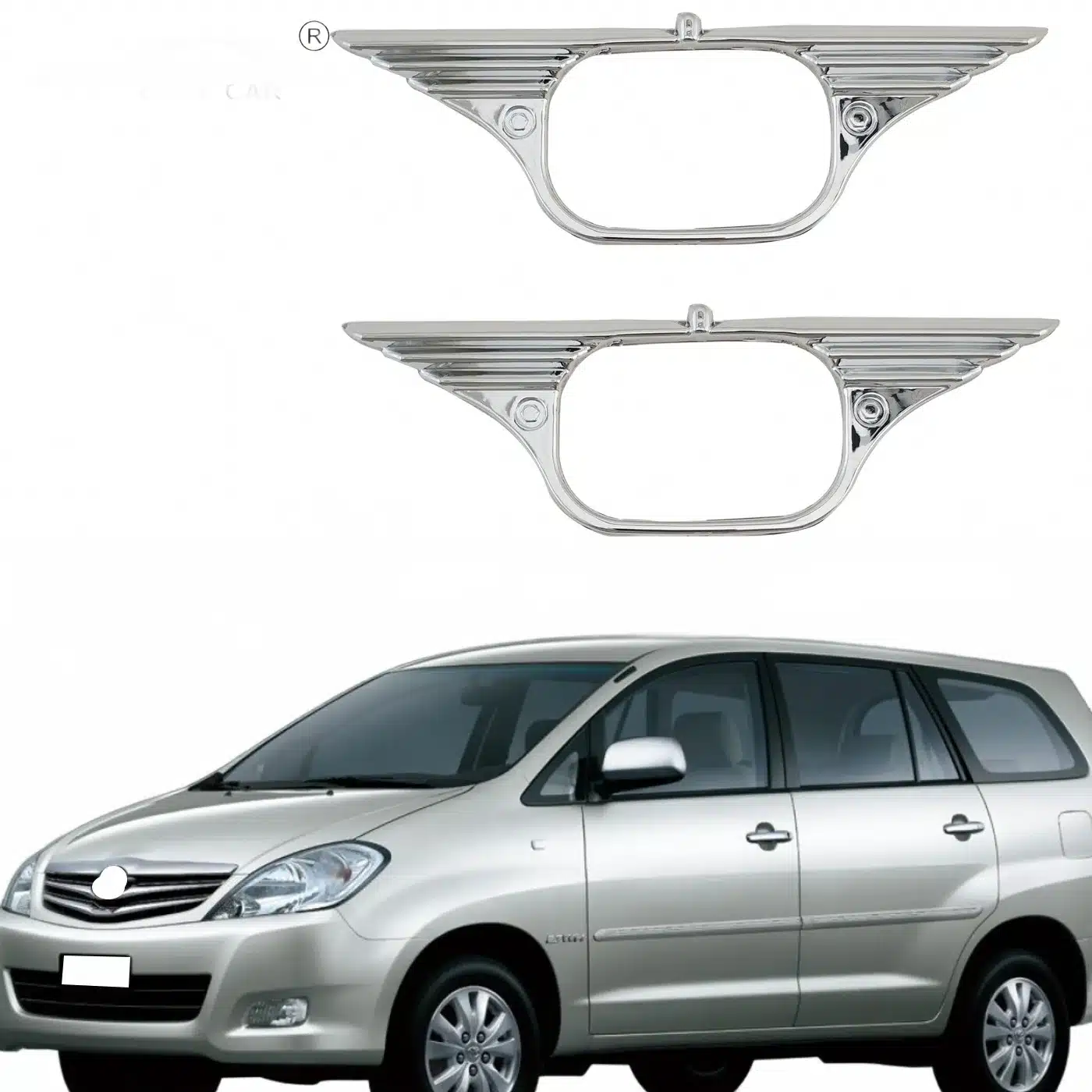 Chrome Side Light Cover Trim for Toyota Innova 2004 Exterior Decoration Protector
