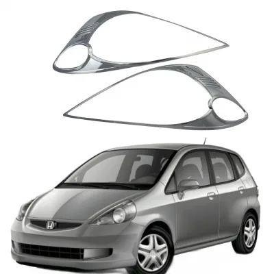 Front Headlight Cover Trim Decoration for 2008 Honda Fit Jazz, Chrome Plated Headlamp Frame Overlay Front Headlight Cover Trim Decoration for 2008 Honda Fit Jazz, Chrome Plated Headlamp Frame Overlay