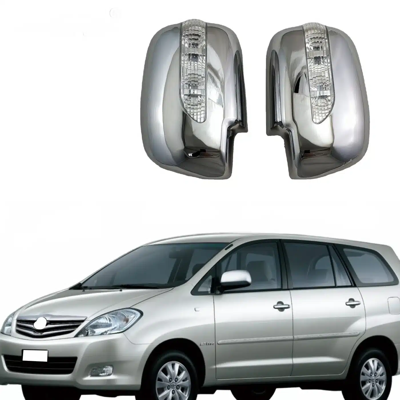 LED Wing Mirror Cover Caps with Signal Indicators for Toyota Innova Kijang 2003-2015