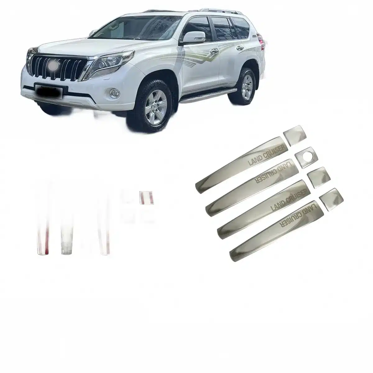Chrome Exterior Door Handle Cover Trim for Toyota Prado FJ150 2014-2023 Stainless Steel Protective Accents
