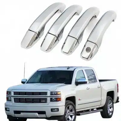 Chrome Exterior Door Handle Covers for 2014-2021 GMC Sierra and Chevrolet Silverado 1500 2500 3500 HD Chrome Exterior Door Handle Covers for 2014-2021 GMC Sierra and Chevrolet Silverado 1500 2500 3500 HD