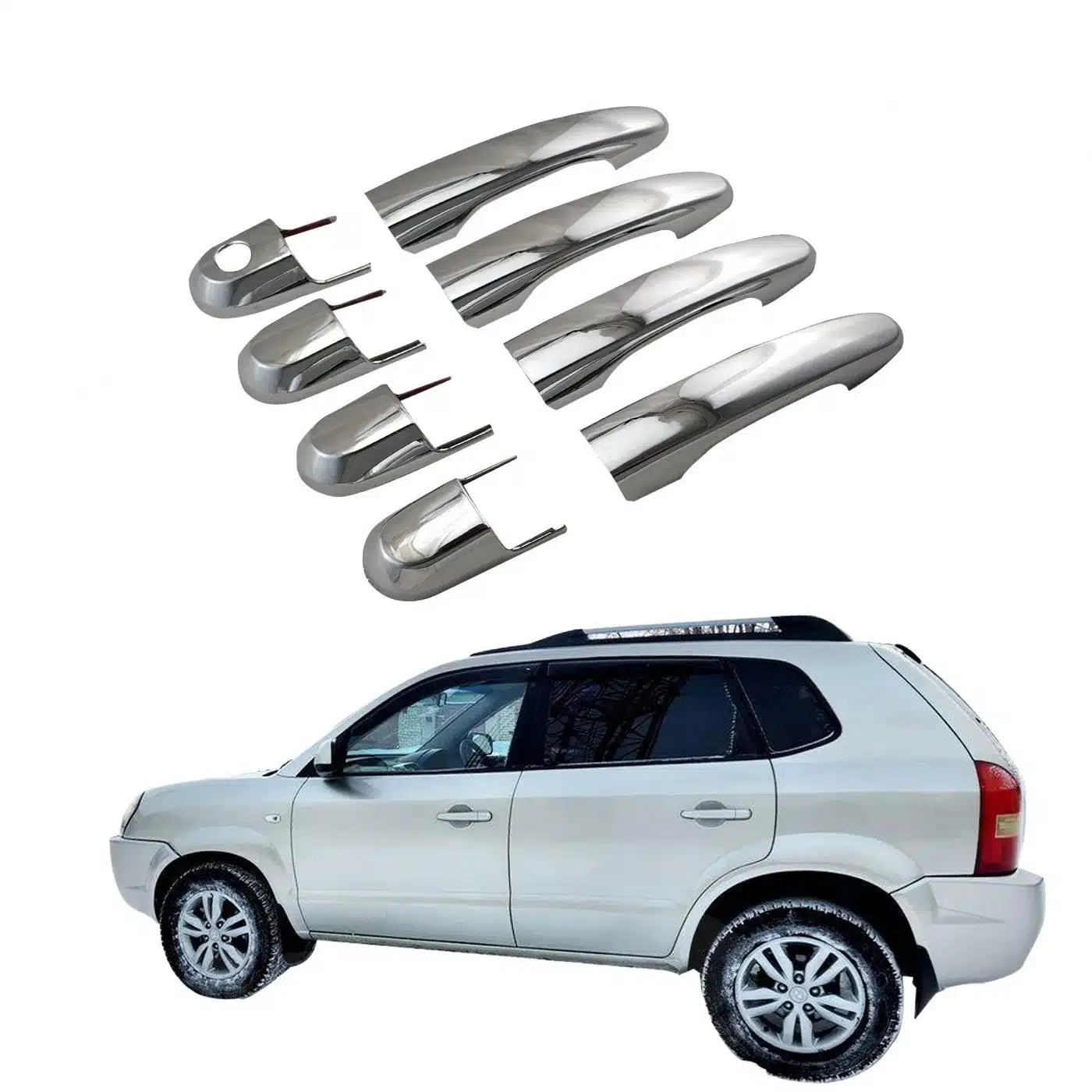 Chrome Exterior Door Handle Covers for Hyundai Tucson 2008, ABS Electroplated Trim Protectors