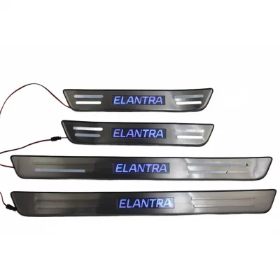 LED Door Sill Scuff Plates Stainless Steel Entry Guard Lighting Protector for Hyundai Elantra LED Door Sill Scuff Plates Stainless Steel Entry Guard Lighting Protector for Hyundai Elantra