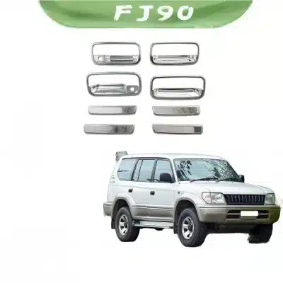 Chrome Exterior Door Handle Cover and Bowl Trim Kit for Toyota Land Cruiser Prado 3400 VZJ95 FJ90 Chrome Exterior Door Handle Cover and Bowl Trim Kit for Toyota Land Cruiser Prado 3400 VZJ95 FJ90