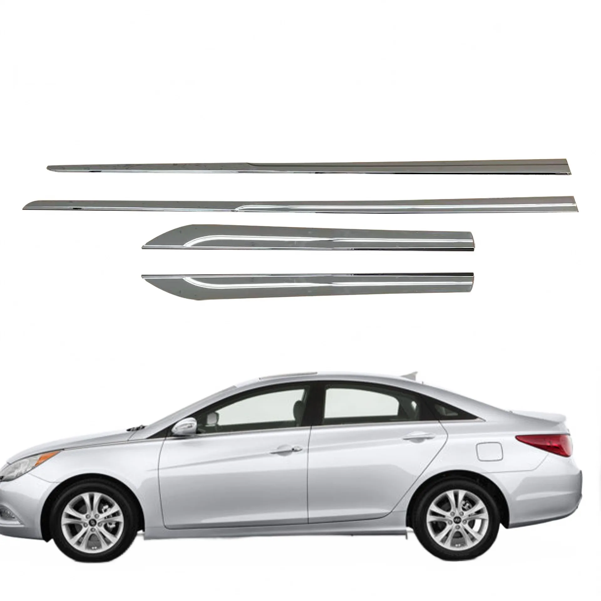 Chrome Plated ABS Side Door Molding Trim Strips for Hyundai Sonata 2012-2015