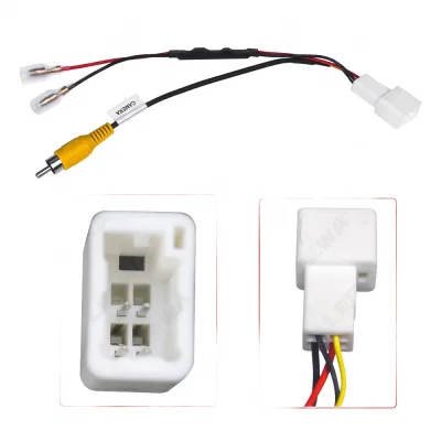 4-Pin Car Rear-View Camera Adapter Cable with Voltage Reducer for Toyota Systems 4-Pin Car Rear-View Camera Adapter Cable with Voltage Reducer for Toyota Systems